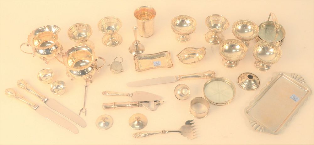 Appraisal: Sterling Silver Lot to include sugar creamer small dishes four