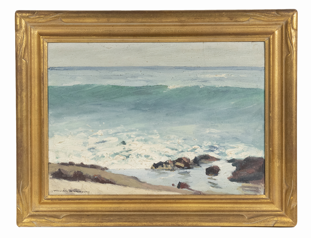 Appraisal: WILLIAM ALEXANDER GRIFFITH KS CA - Seascape oil on hardboard