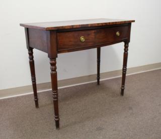 Appraisal: English Bow Front Vanity Desk c Having one drawer with