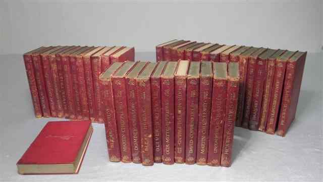 Appraisal: Set of red leather bound books th century Published by