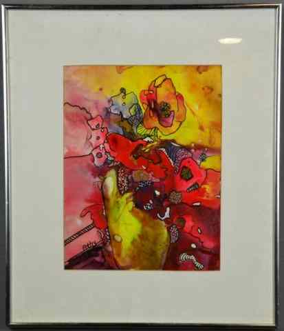 Appraisal: Signed Athy Mixed Media On PaperDepicting a colorful abstract in