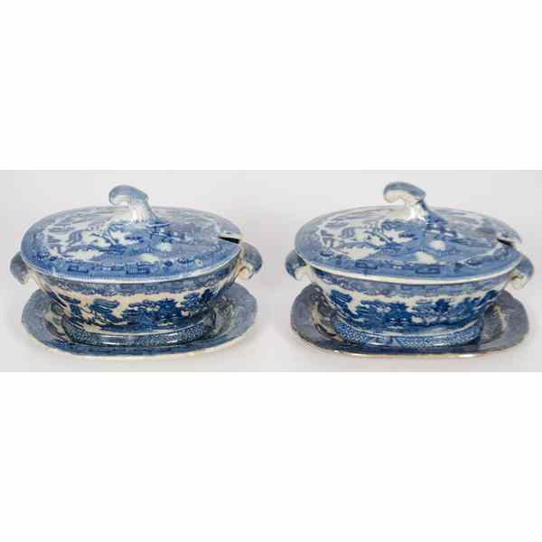 Appraisal: Canton Ware Tureens British th century Two Staffordshire ironstone ''Blue