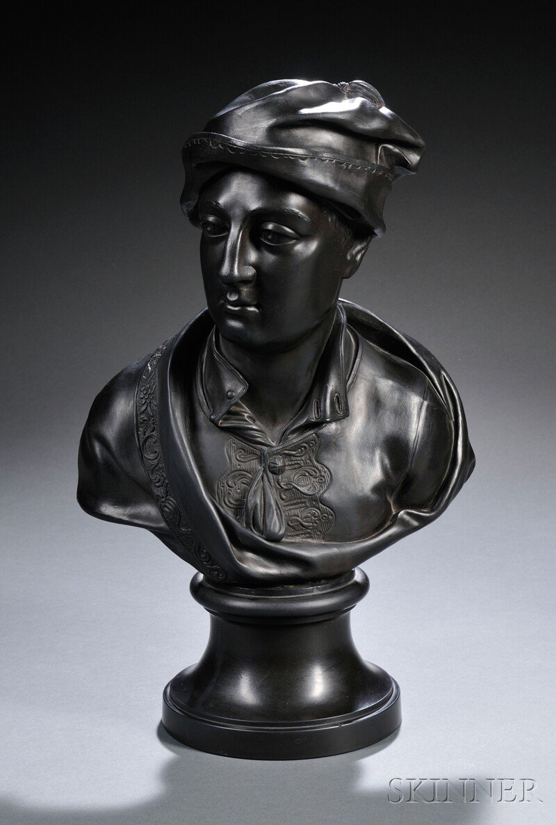 Appraisal: Wedgwood Black Basalt Bust of Addison England early th century