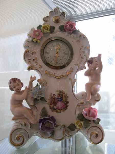 Appraisal: DRESDEN PORCELAIN FIGURAL CLOCK LOSS