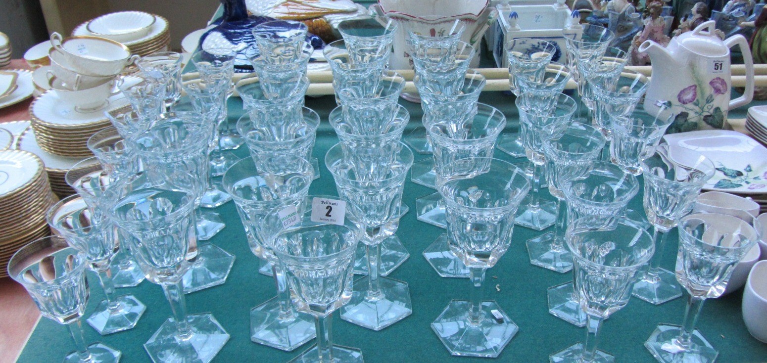 Appraisal: A Moser 'Pope' pattern part suite of glassware th century