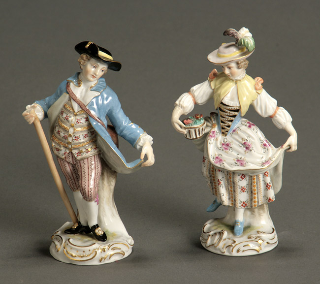 Appraisal: Pair of Meissen Figures of a Lady and Gentleman Late