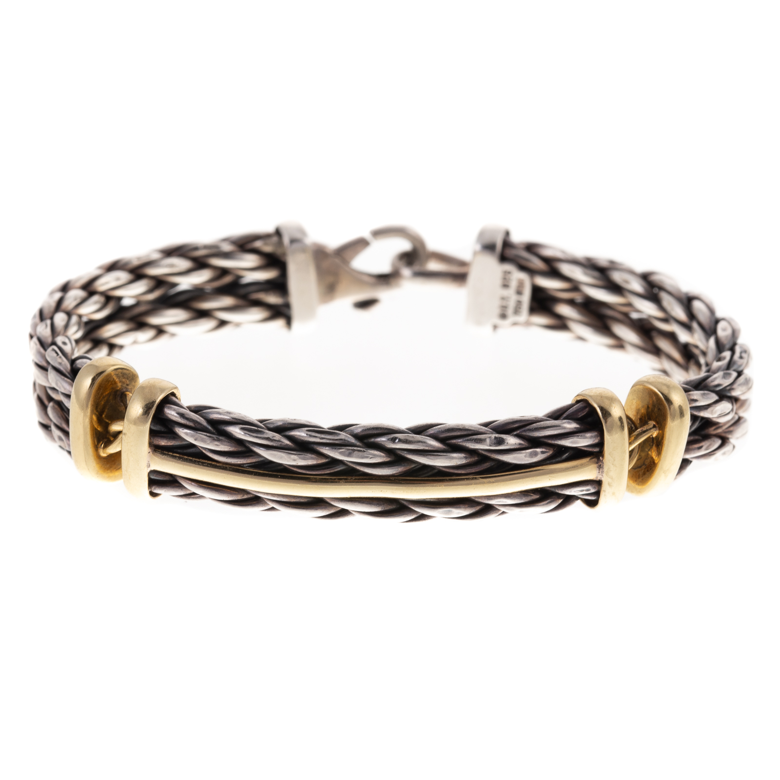 Appraisal: A DAVID YURMAN TWO TONED CABLE METRO BRACELET Sterling silver