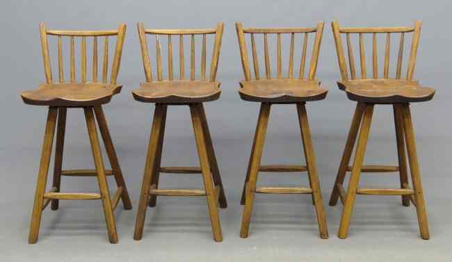 Appraisal: Set of four marked Hunt Country bar stools '' Ht