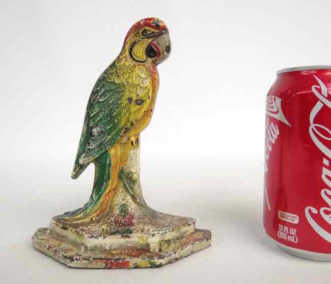 Appraisal: Painted cast iron parrot doorstop '' Ht