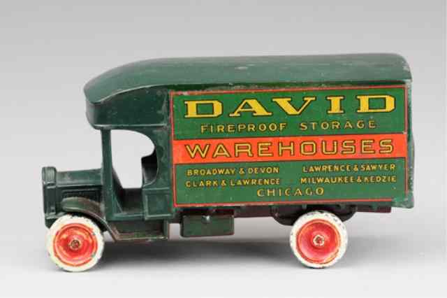 Appraisal: 'DAVID'' WAREHOUSE PANEL VAN Rehberger Chicago cast iron painted in