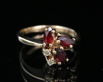 Appraisal: Ladies' Ruby Diamond Ring A k yellow gold ring set