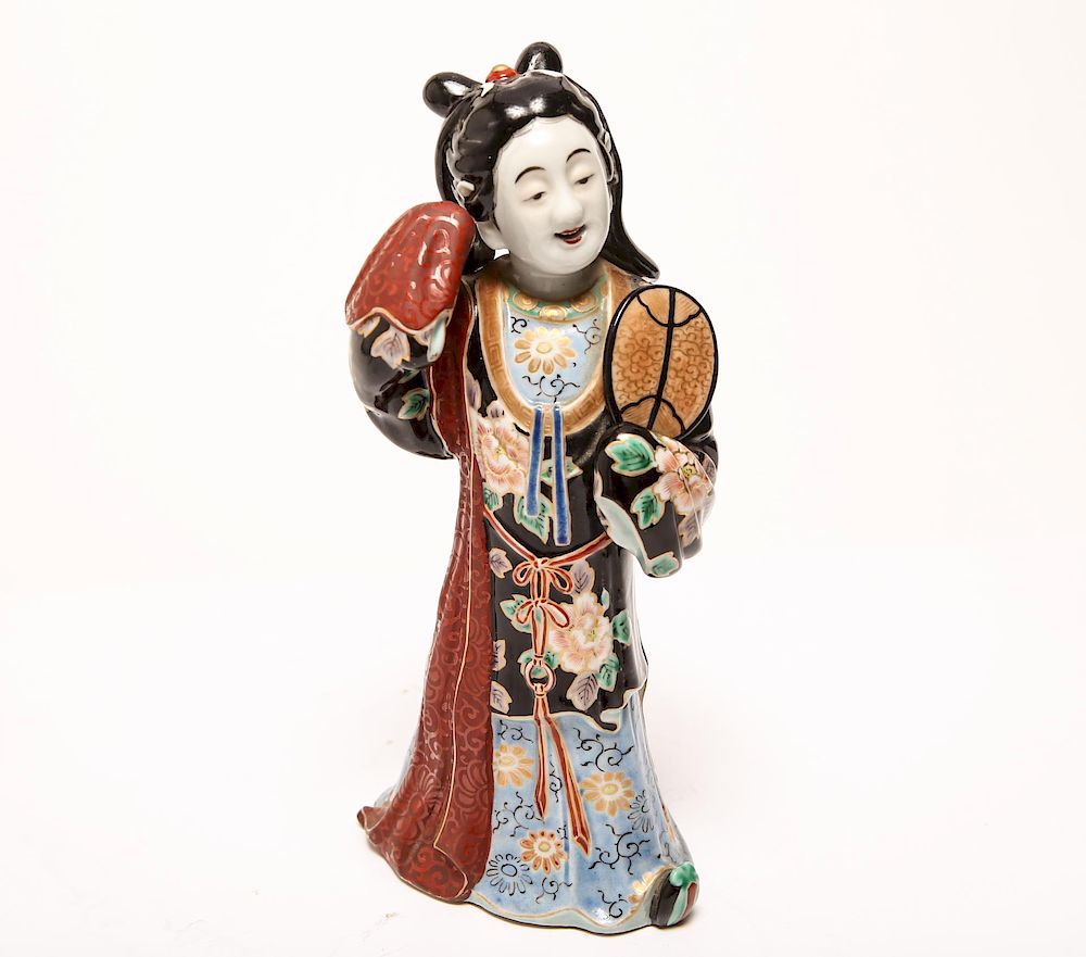 Appraisal: Japanese Porcelain Dancer possibly Kabuki Noh Japanese glazed porcelain figurine