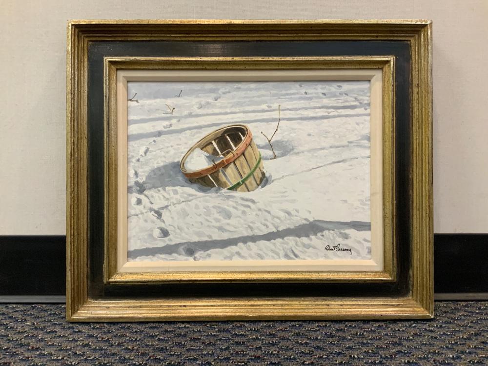 Appraisal: Robert Sarsony American b A Basket in January Oil on