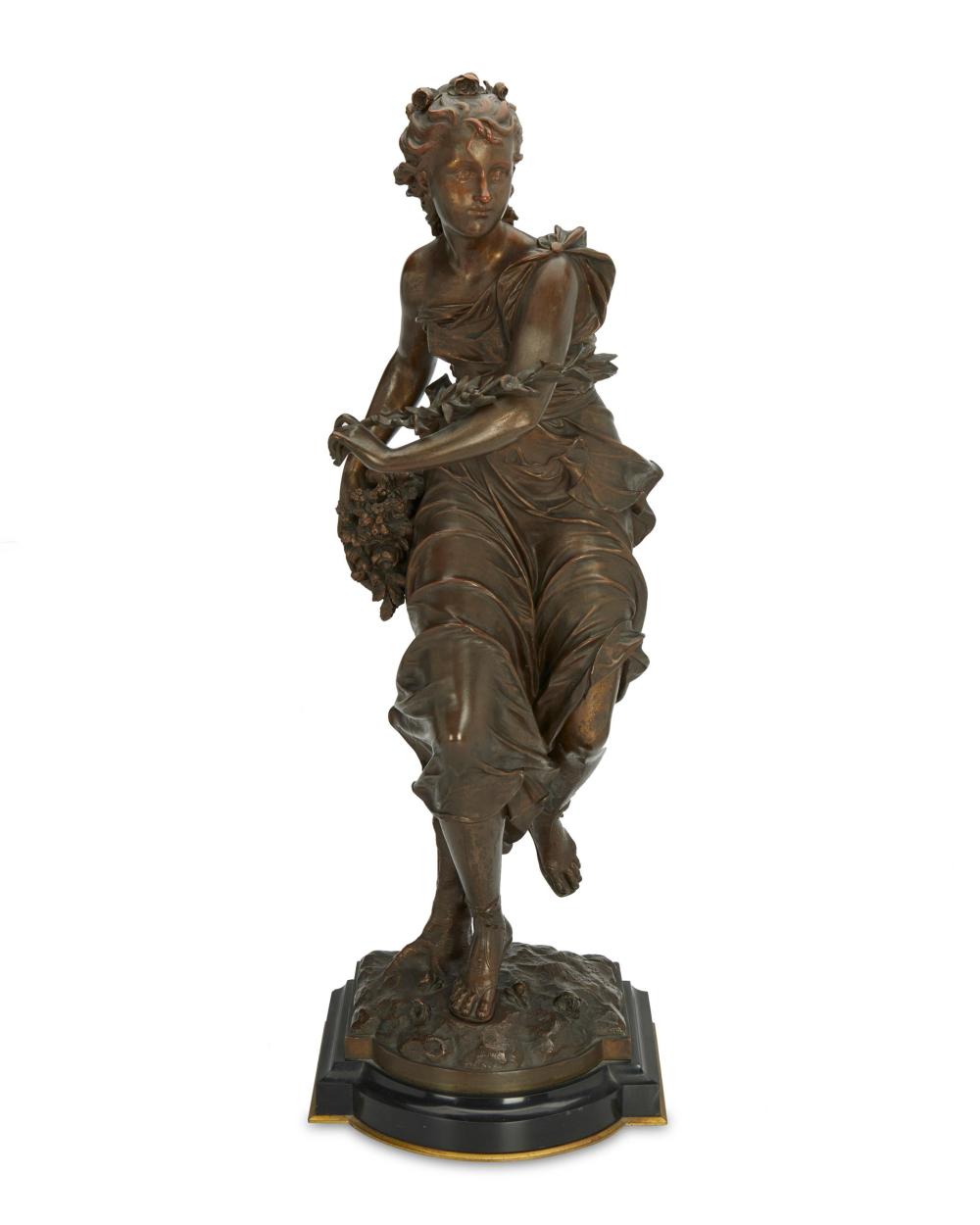 Appraisal: AFTER EUTROPE BOURET - FEMALE FIGURE PATINATED BRONZE ON A