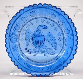 Appraisal: Lacy glass Eagle cup plate A mid th century pressed