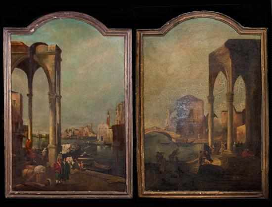 Appraisal: Italian School th century Capriccio Views of Venice pair of