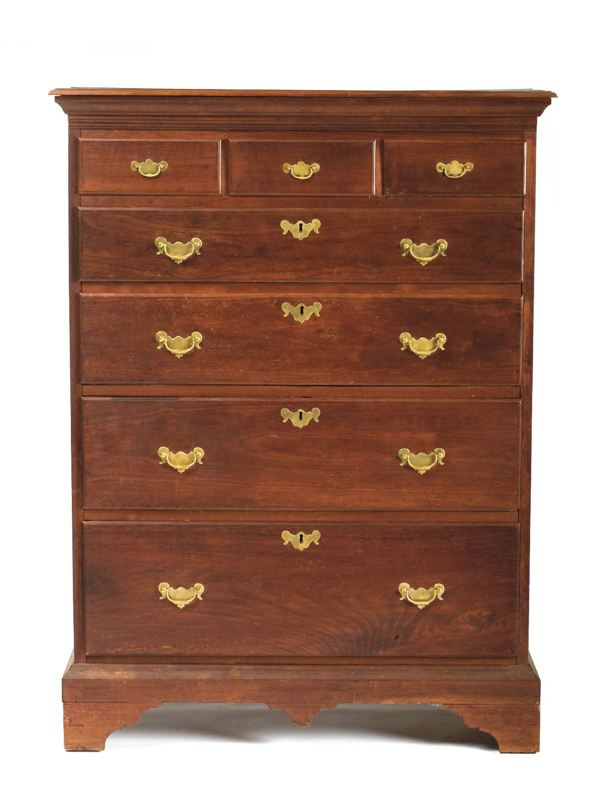 Appraisal: CHESTER COUNTY PENNSYLVANIA CHIPPENDALE WALNUT TALL CHEST OF DRAWERS The