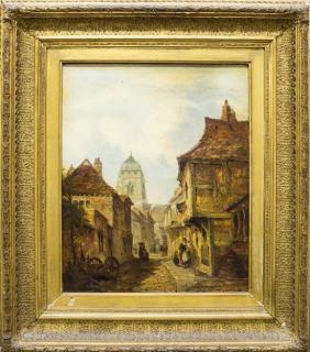 Appraisal: Artist Unknown Continental School th century European Street Scene Artist