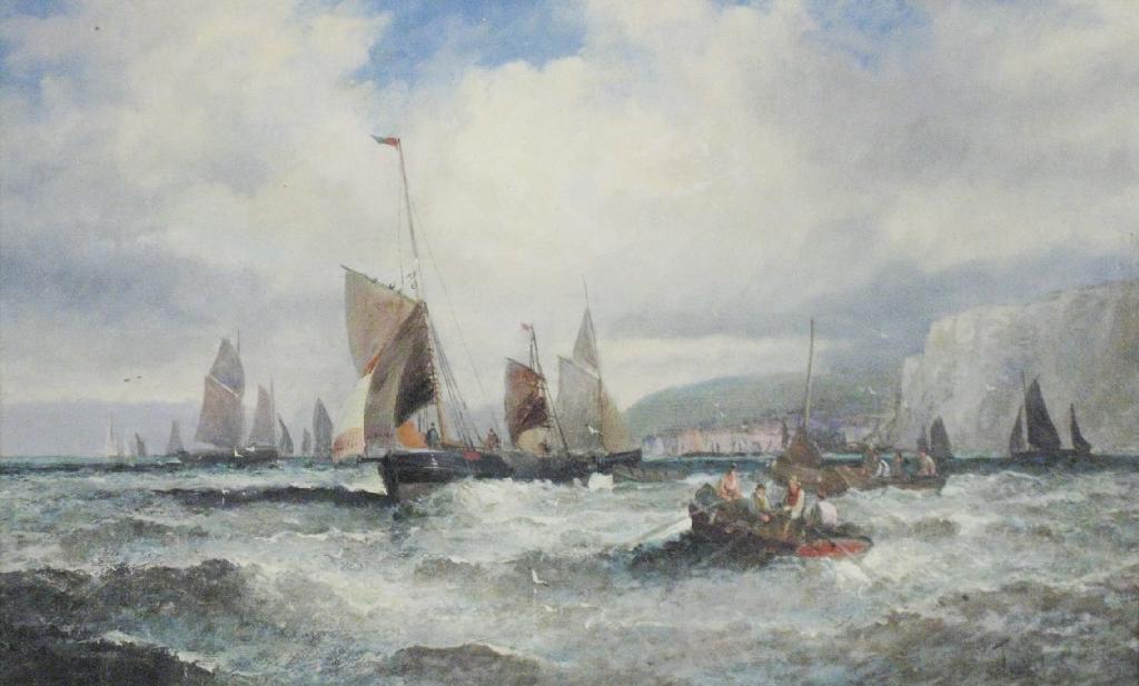 Appraisal: WILLIAM THORNLEY fl late th Century Shipping off Whitby signed