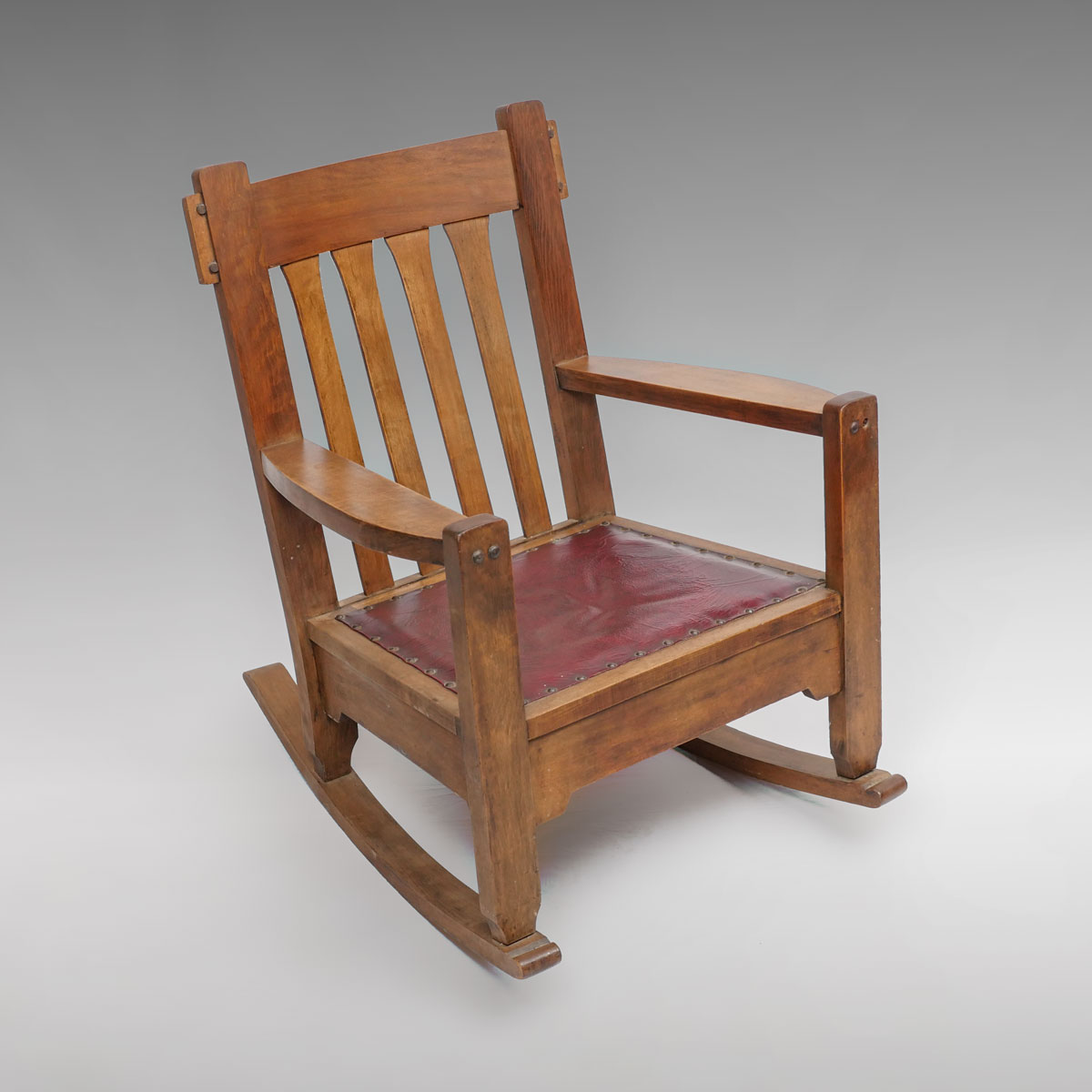 Appraisal: ARTS AND CRAFTS MISSION OAK ROCKER '' H '' seat