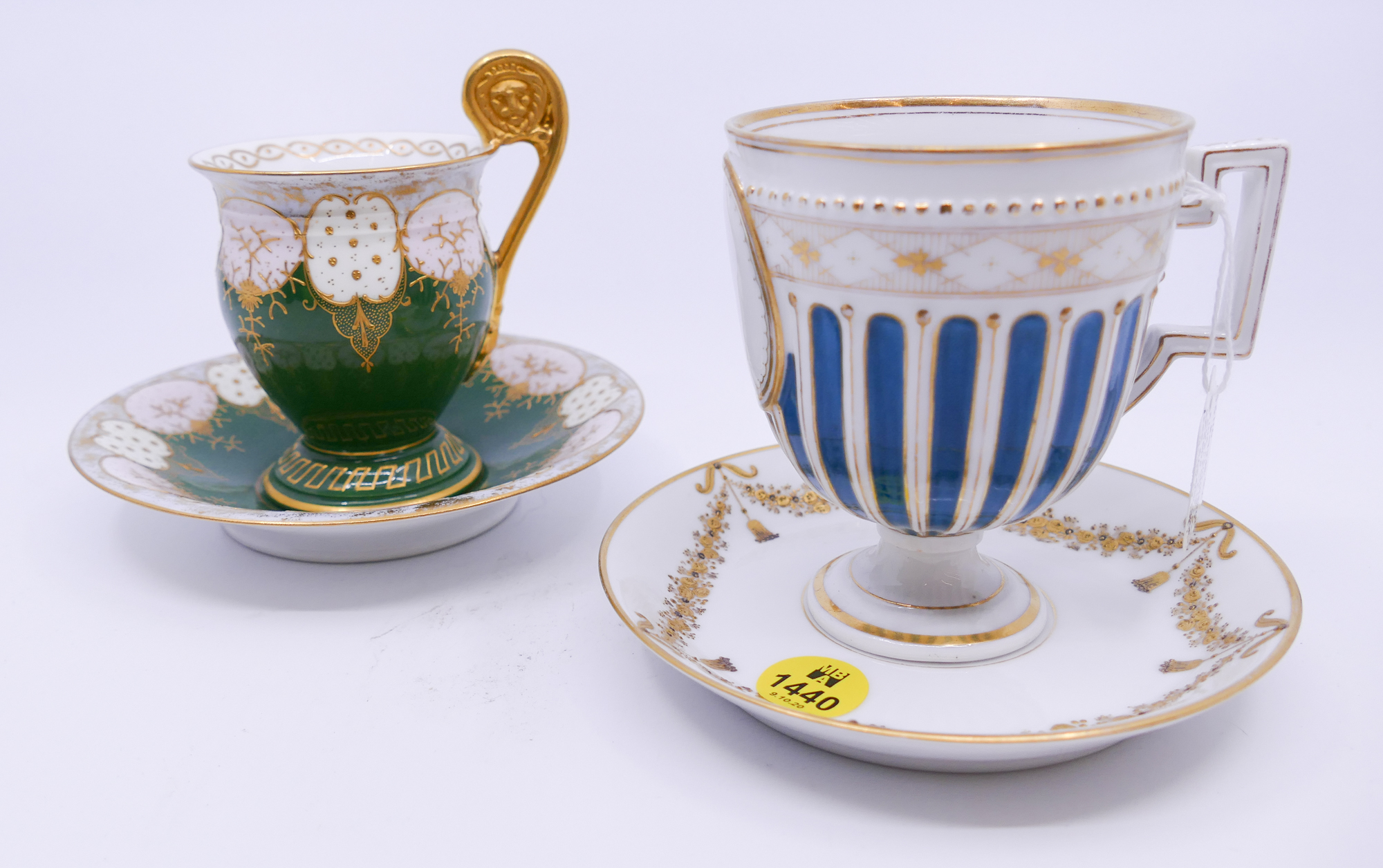 Appraisal: pc Fine French Cabinet Cup Saucers