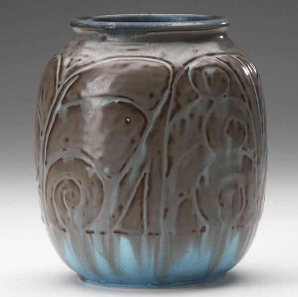 Appraisal: ROOKWOOD Later Mat Mat Moderne vase decorated by William Hentschel