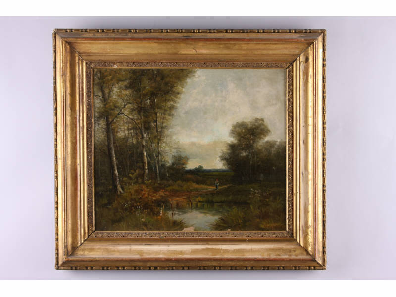 Appraisal: Vogler European th c Landscape with Figure oil on canvas