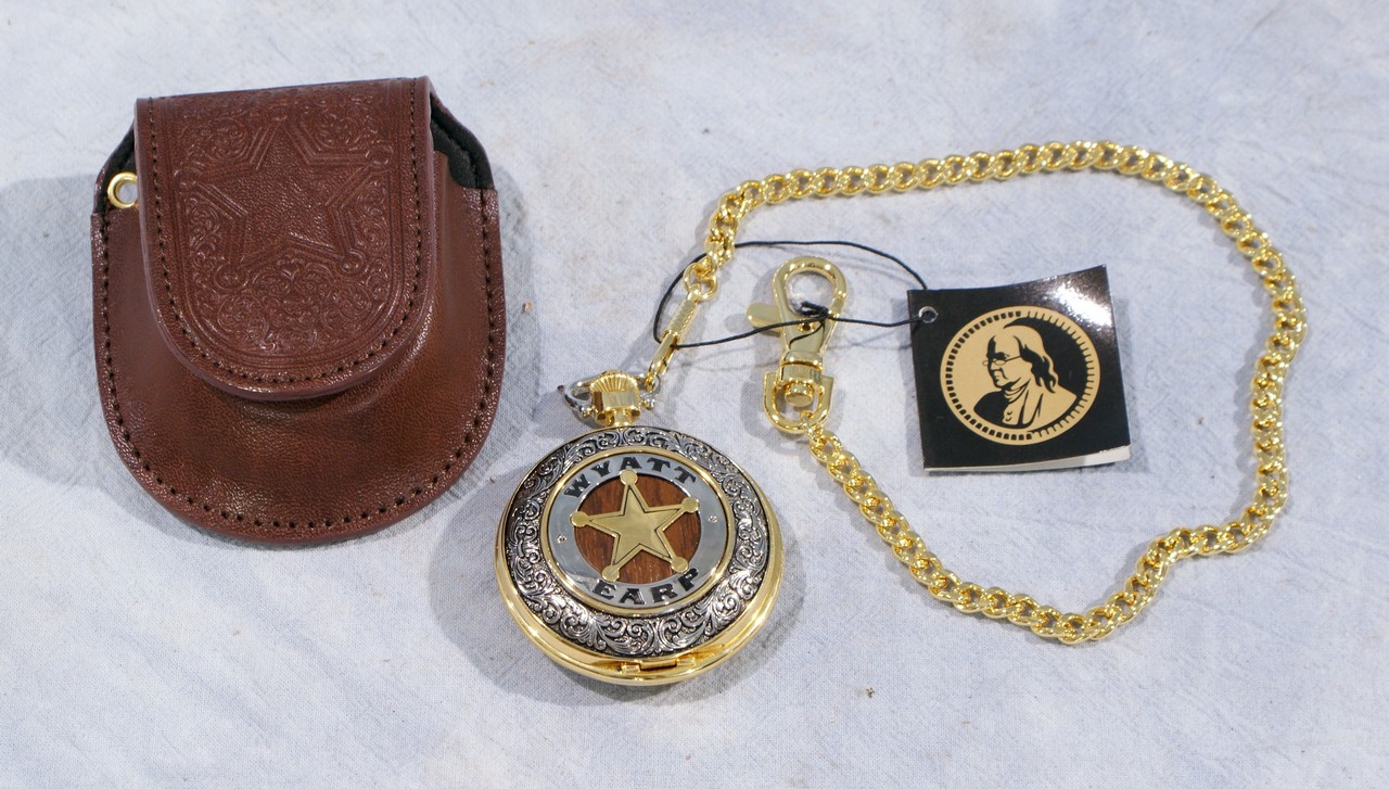 Appraisal: Wyatt Earp Franklin Mint pocket watch with chain case watch