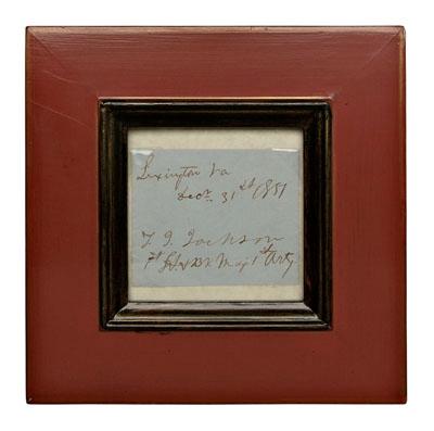 Appraisal: quot Stonewall quot Jackson signature pre-Civil War clipped autograph signed