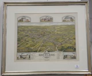 Appraisal: Beck and Pauli colored lithograph Birdseye View of the Town