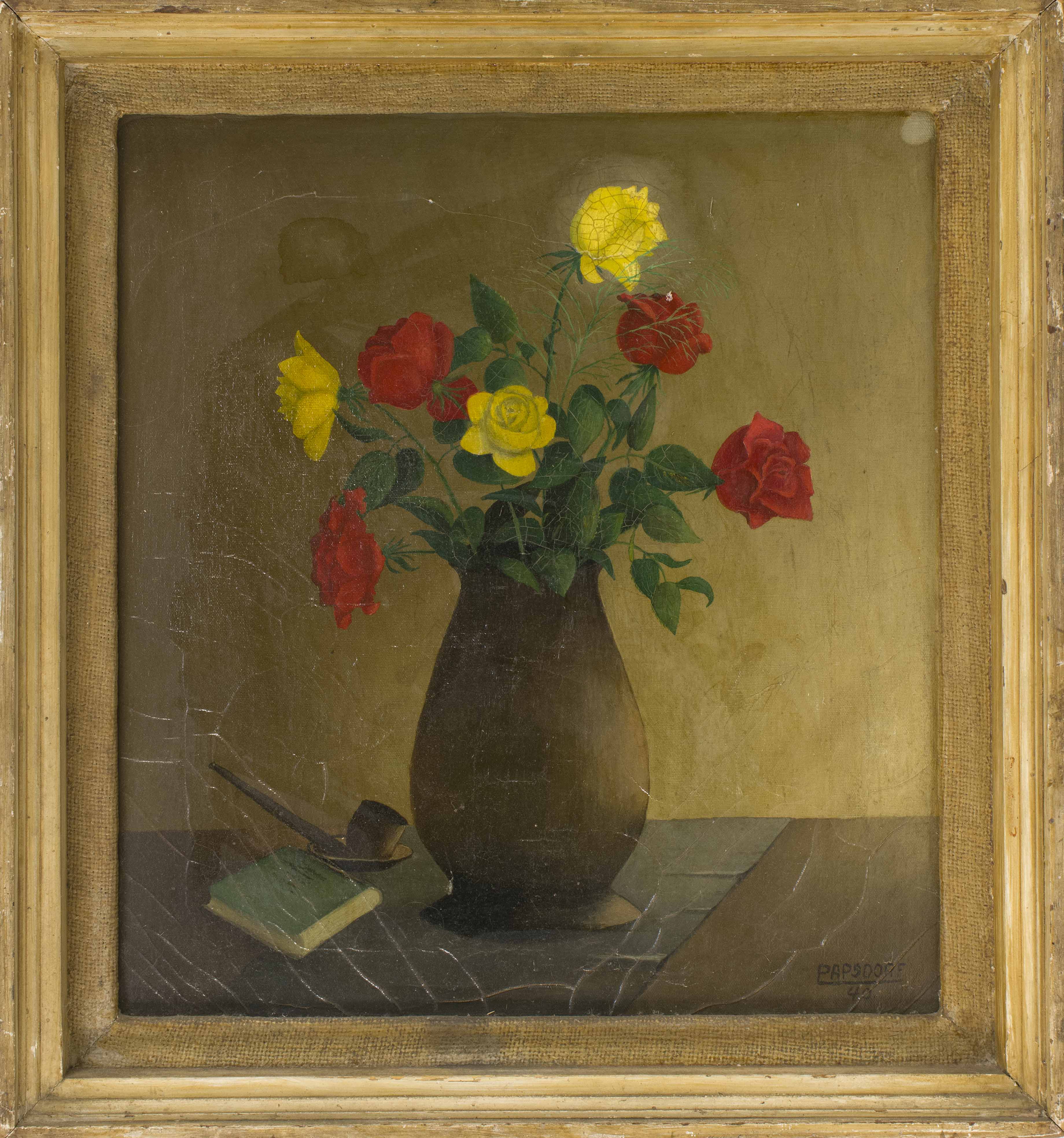 Appraisal: FREDERICK PAPSDORFMichigan Ohio - Roses in a vase Signed and