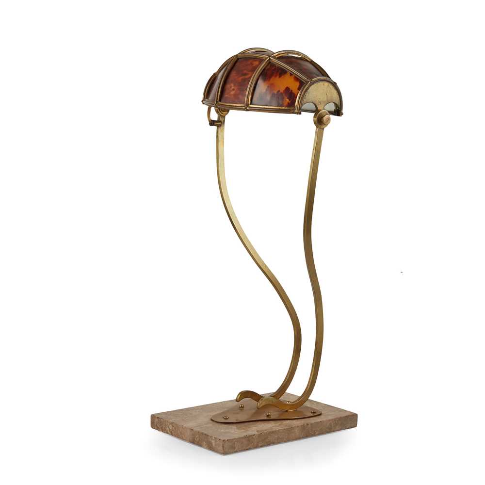 Appraisal: Y CONTINENTAL JUGENDSTIL DESK LIGHT CIRCA adjustable tortoiseshell shade with