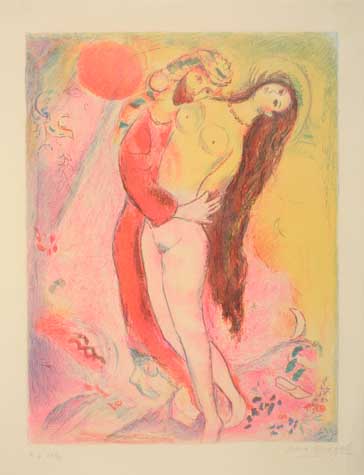 Appraisal: MARC CHAGALL Disrobing her with his own hand Color lithograph