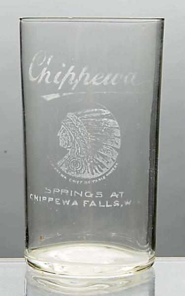 Appraisal: Chippewa Springs Table Soda Glass Pre-prohibition Acid-etched Clean example with