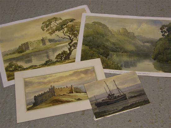 Appraisal: Keith Burtonshaw four watercolours Wales Carew Castle Cilgeran Castle both