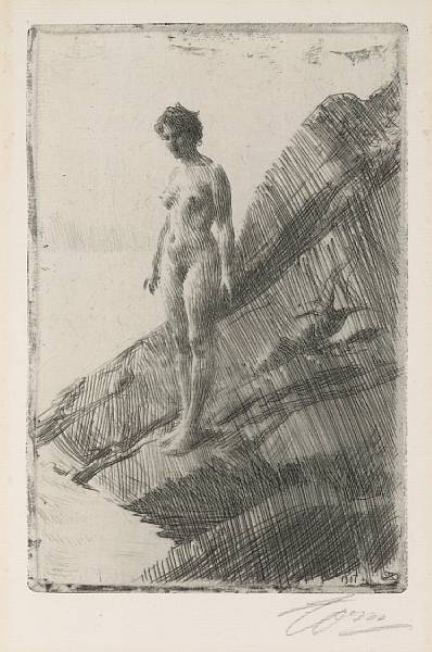 Appraisal: Anders Zorn Swedish - Ed H amp H Etching printed