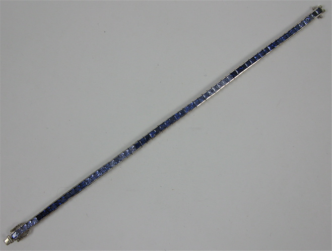 Appraisal: SAPPHIRE AND K WHITE GOLD BRACELET - in length and