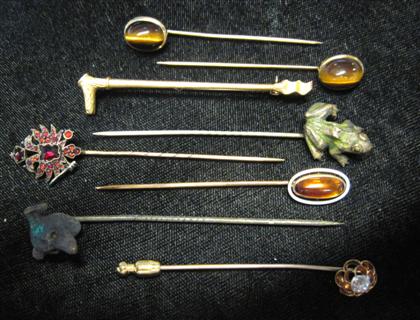 Appraisal: Group of eight stick pins th th century