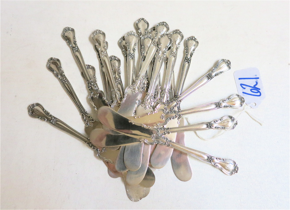 Appraisal: TWENTY-TWO GORHAM STERLING SILVER FLAT BUTTER SPREADERS in the Chantilly