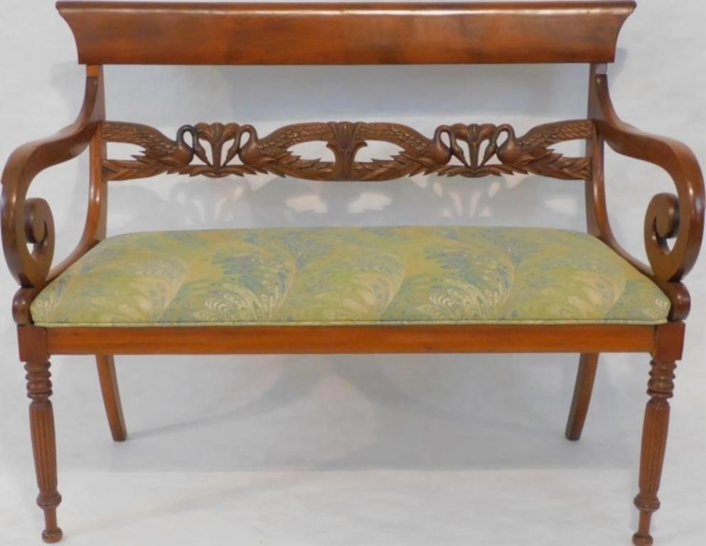 Appraisal: CA CLASSICAL REVIVAL SETTEE MAHOGANY BACKis elaborately carved with a