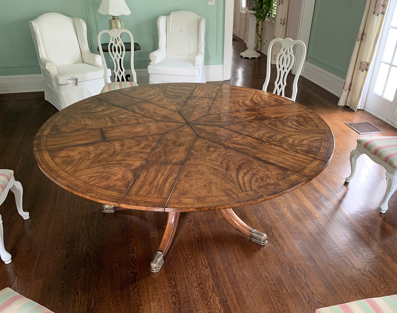 Appraisal: FLAME MAHOGANY THEODORE ALEXANDER ALTHORP JUPE TABLE Theodore Alexander Althorp