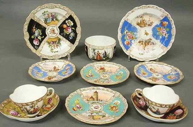 Appraisal: Meissen porcelain bowl h x dia four saucers dia two