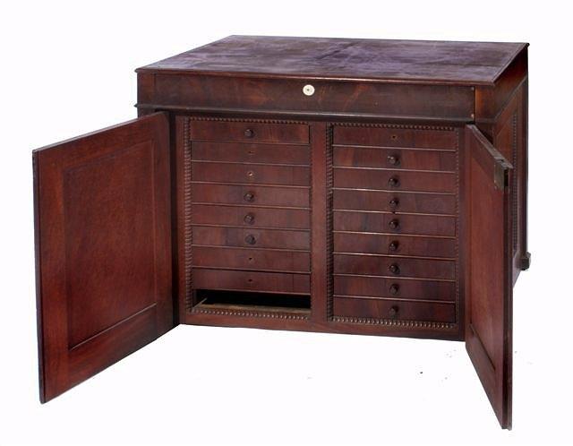 Appraisal: A GEORGE IV MAHOGANY SPECIMEN CABINET with rectangular top and