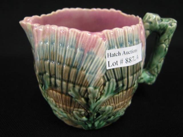 Appraisal: Etruscan Majolica Seaweed Shell Creamer excellent