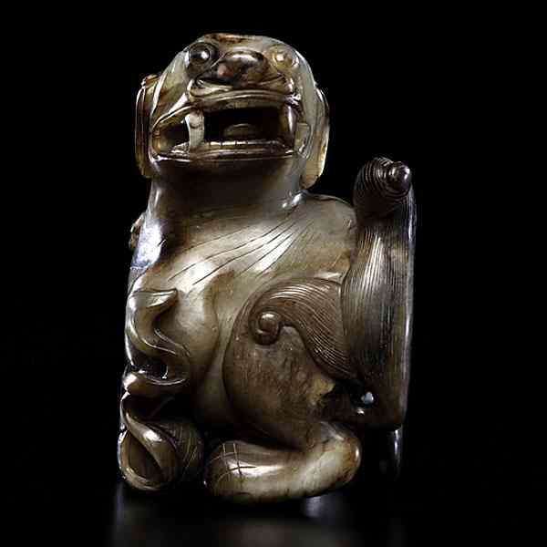 Appraisal: Chinese Hardstone Foo Dog Chinese early th century A carved