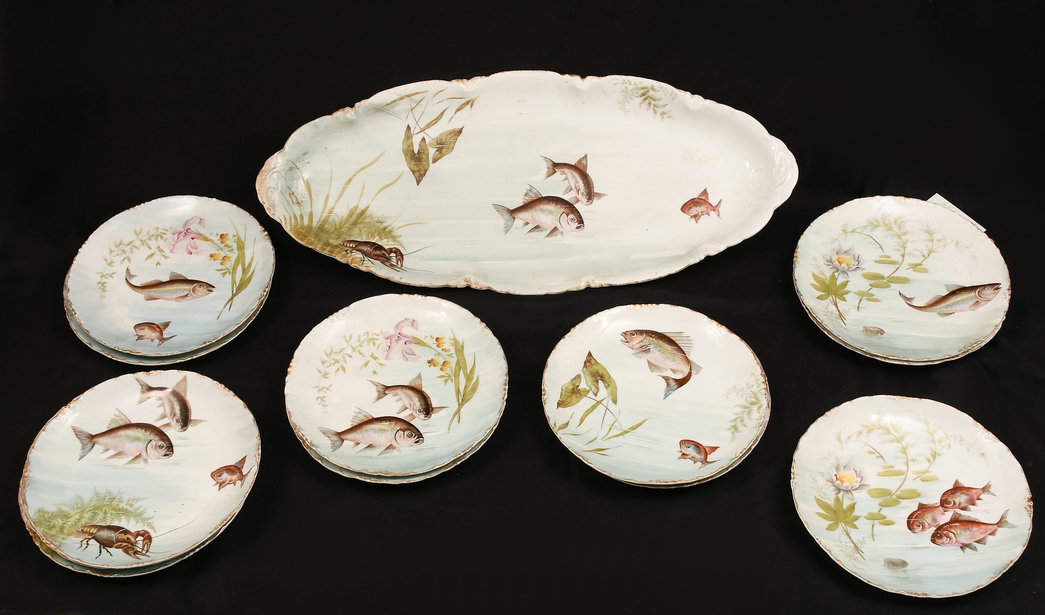 Appraisal: GERMAN ROSENTHAL PORCELAIN FISH SET Comprising - Fish platter -