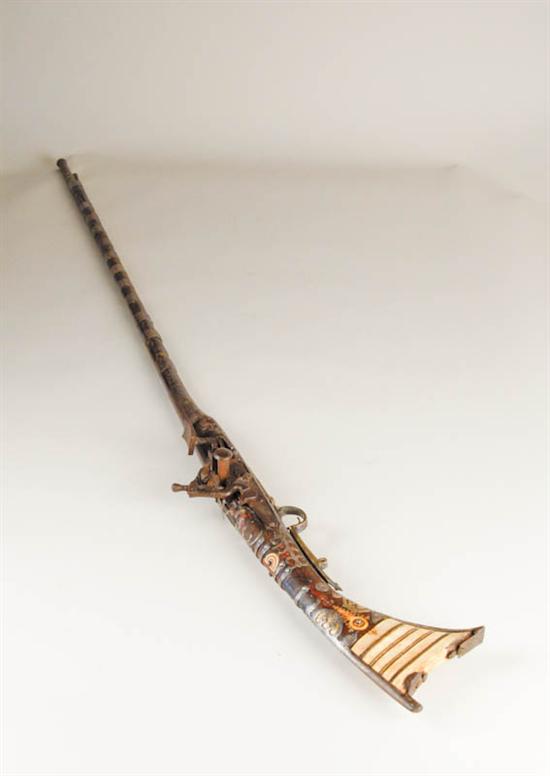 Appraisal: A th C Middle Eastern Snaphance Snaphaunce Long Gun elaborately