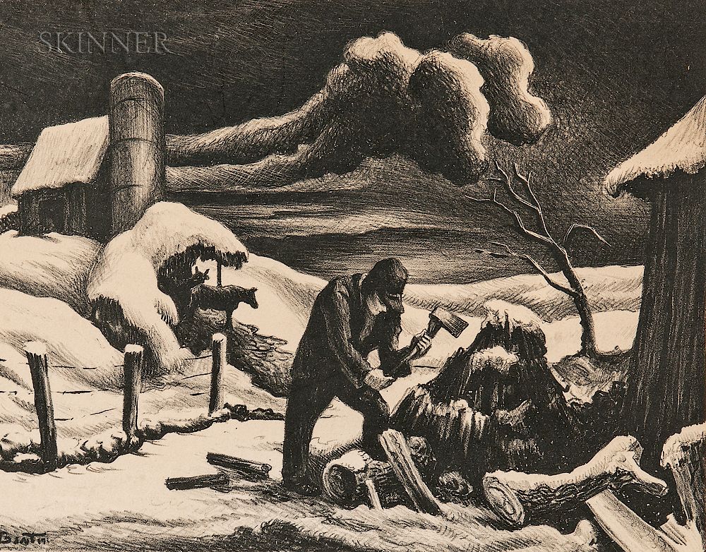 Appraisal: Thomas Hart Benton American - The Woodpile Thomas Hart Benton