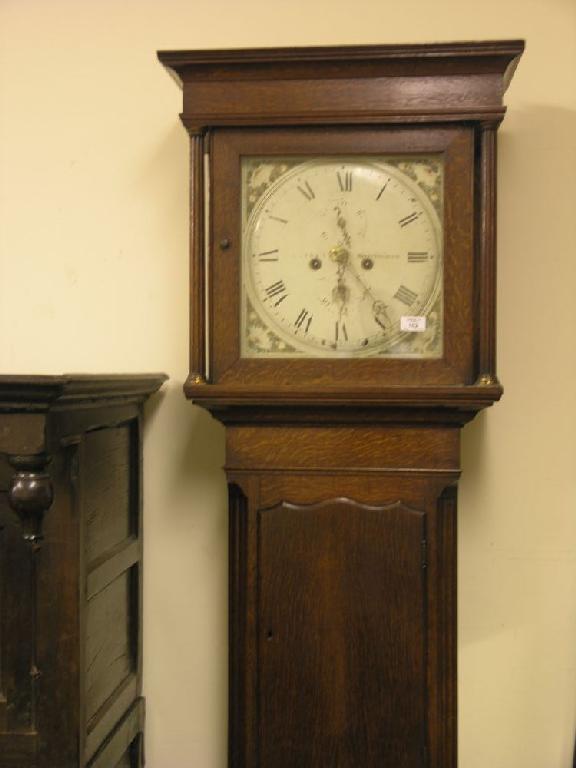 Appraisal: An early th century oak eight day longcase clock indistinctly