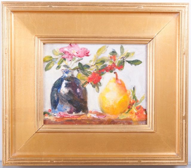 Appraisal: Elizabeth James-Williams Still Life With Pear Elizabeth James-Williams United Kingdom